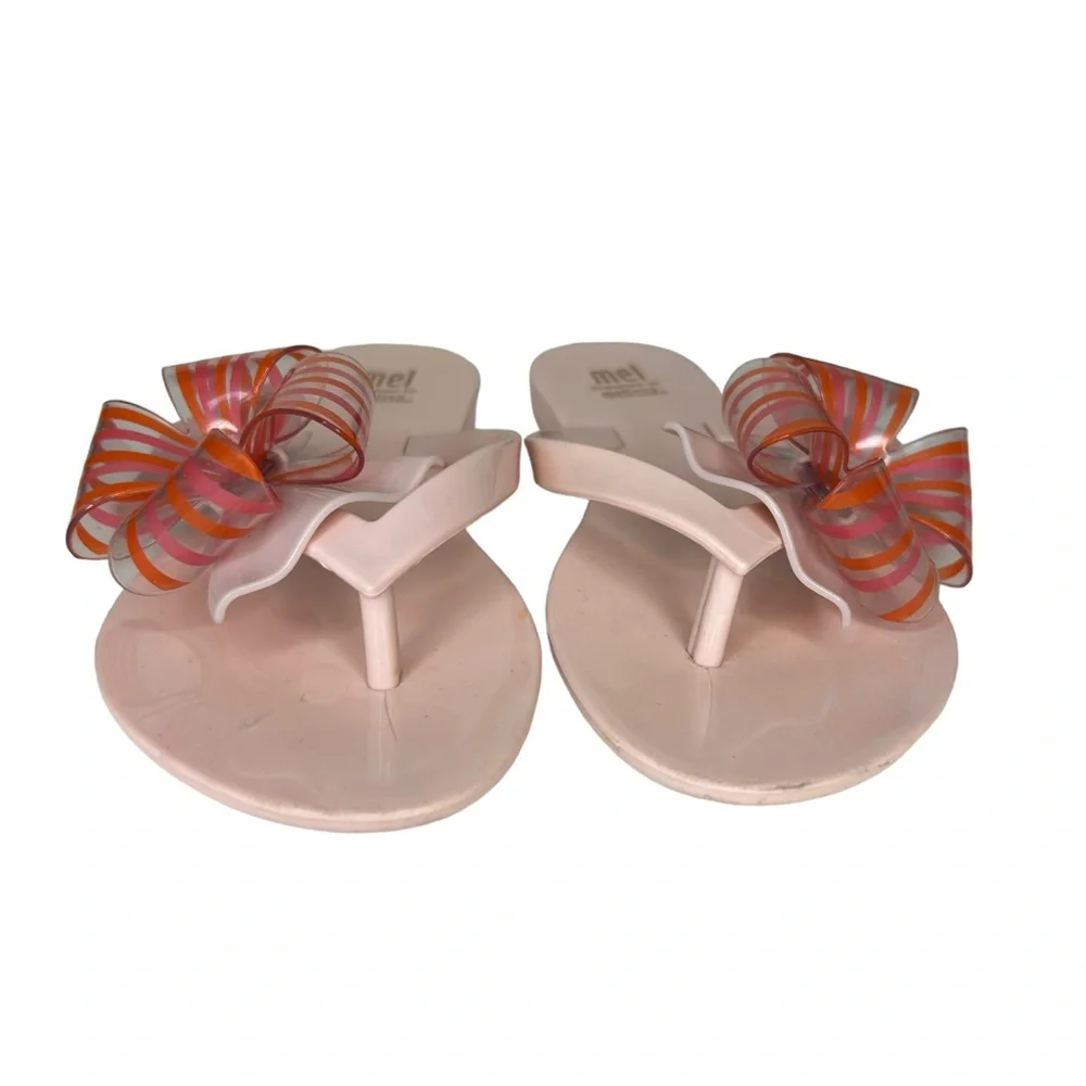 MEL MINI MELISSA Pink HarmonicSweet II Flip Flop With Oversized Bow Size‎ 13.